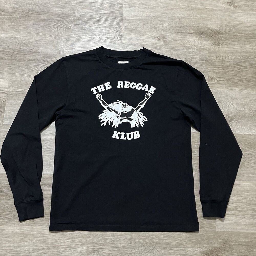 Nicholas Daley The Reggae Klub Black White Long Sleeve Shirt Mens Size Medium